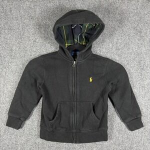 Polo Ralph Lauren Zip Up Hoodie Faded Black Toddler Size 4T #2427